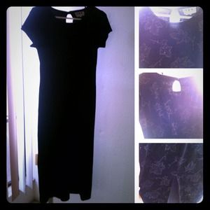Size 5 black dress with sequence leaves