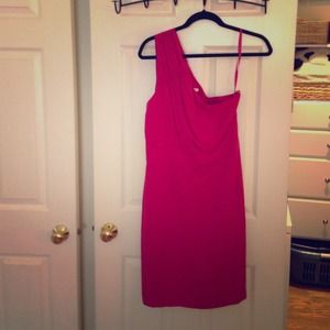 Size 8 one shoulder magenta dress