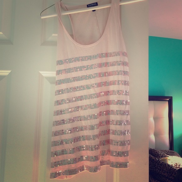 Express Peach sequin tank