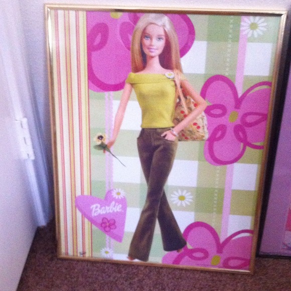 💥Sold💥 Barbie glass poster in frame