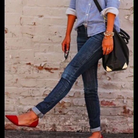 Zara Shoes - New Zara Vamp Pointed Toe Flats w Heel - Red Suede Zara Shoes - New Zara Vamp Pointed Toe Flats w Heel - Red Suede