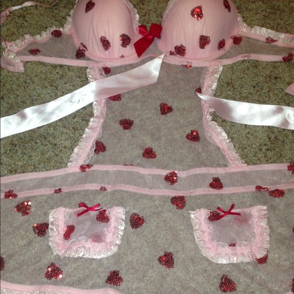 VS sexy little things heart lingerie apron