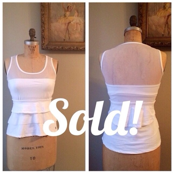 White/mesh layered workout top