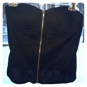 Strapless black top *NEVER WORN*