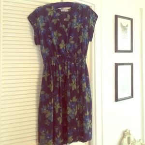 Steven Alan Wrap Dress. Blue floral silk. Size 4