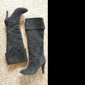 Colin Stuart over the knee black suede boots