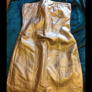 Strapless faux leather dress Andy Warhol