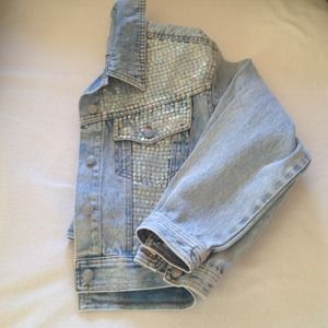 Light Denim Jacket with Sequins