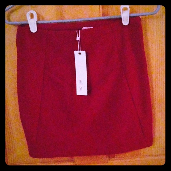 Burgundy stretch skirt