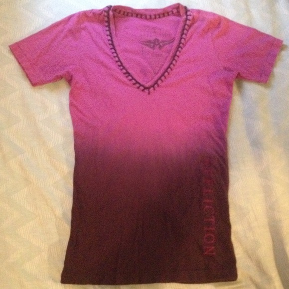 Affliction purple ombré Vneck Tshirt PRICE REDUCED