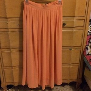 Peach color midi skirt