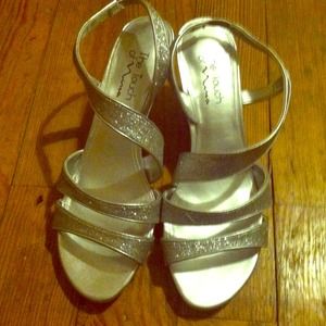 Silver sparkle heels (small heel)