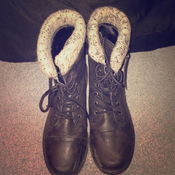 Black combat boots