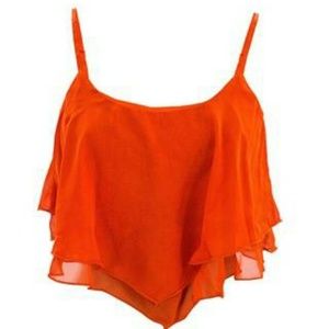 Orange chiffon crop