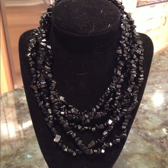 Black beaded necklace