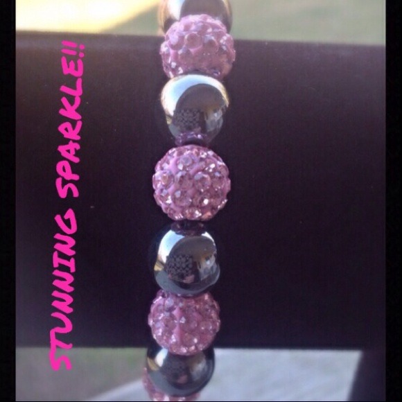 ✂️PRICE CUT✂️Hematite & Pink Crystal Pave'✂️✂️ - Picture 3 of 4