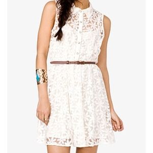 A floral lace dress