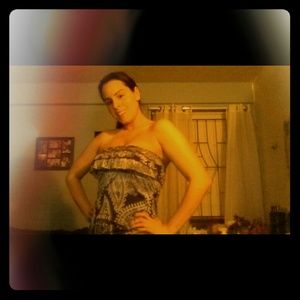 Full length maxi strapless dress