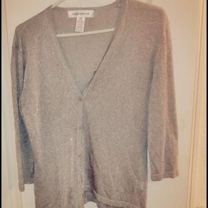 Shimmery silver Jones New York cardigan