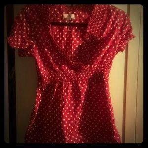 Retro red polka dot shirt