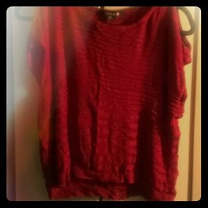 Red top with sleeve details