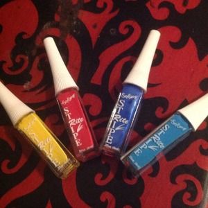 Four bright and fun nail art colors