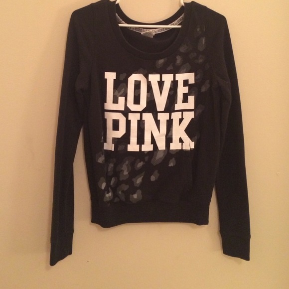 Black VS sweatshirt w cheetah print