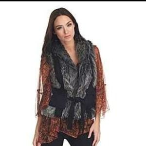 Faux fur vest with pockets by Kensie!