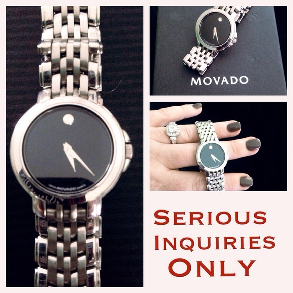 Authentic silver diamond face Movado watch.