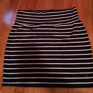 Navy blue and white stripped skirt