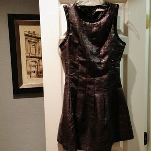 Reduced price! Multicolor dress w/ leather details