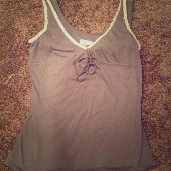Abercrombie beaded grey tank top!