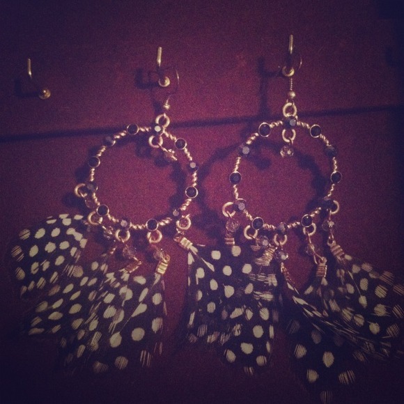 Feathered earrings with an edgy twist