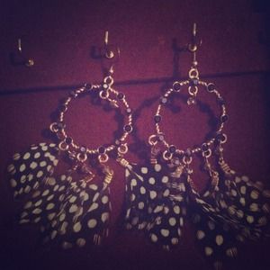 Feathered earrings with an edgy twist