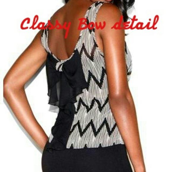 Chiffon bow back detail top