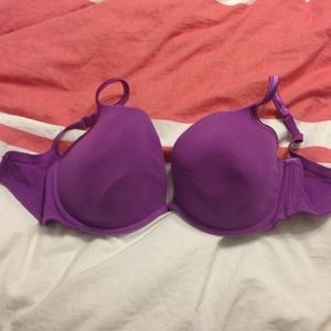 Cacique Purple Plunge Cotton Bra 38DDD