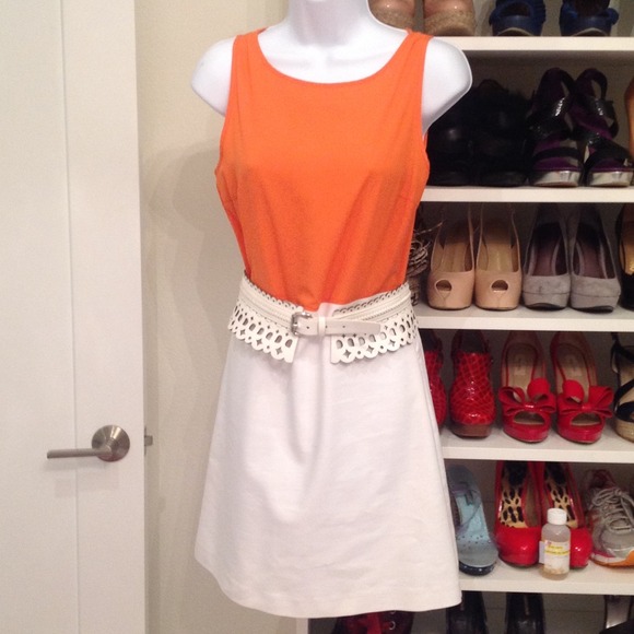 Zara Dresses & Skirts - SOLD in a bundle. Zara orange and white dress.