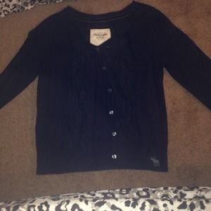Navy blue lace front Abercrombie cardigan