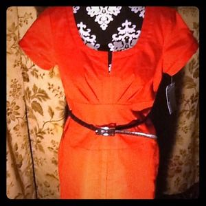 Clementine Orange Bright Wiggle Dress HP 6.2.14!!