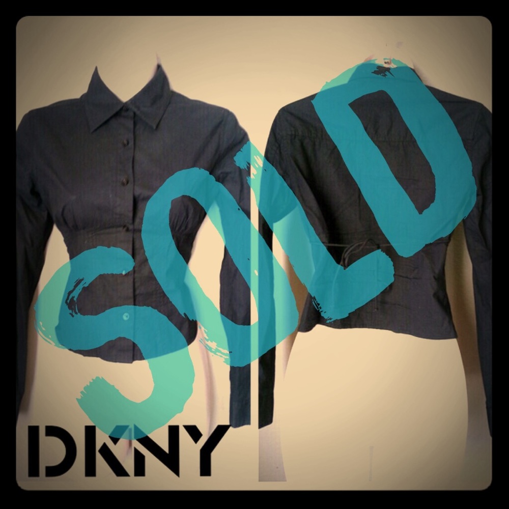 DKNY Jeans Black Button Down Blouse