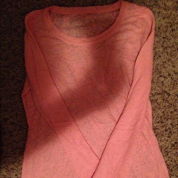 Maurice's Long Sleeve Coral Burnout Shirt