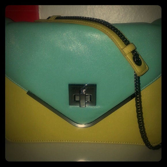 BCBG Charlie leather colorblock shoulder bag