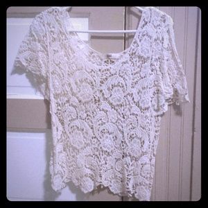 Cream colored lace top