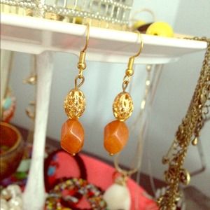 ⛔️TRADED ⛔️Burnt Orange/Gold Earrings NWT