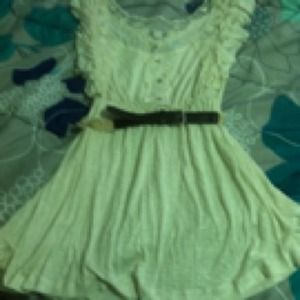 Flowy Cream Tank Top with belt