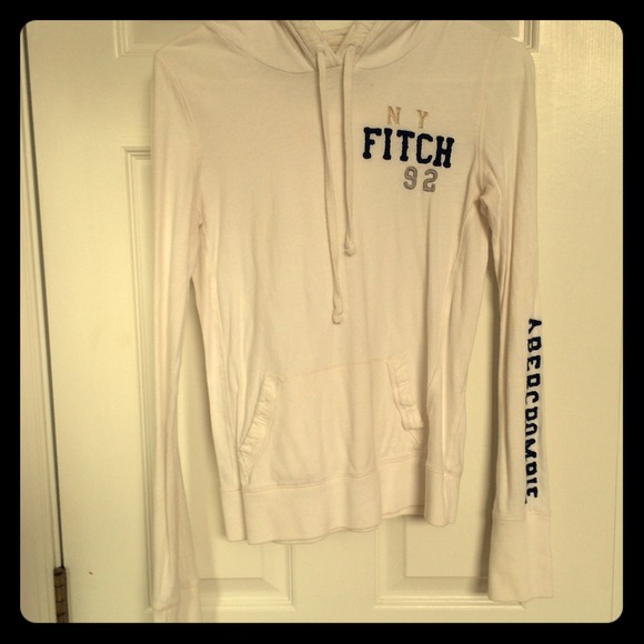 Abercrombie and Fitch white pullover hoodie