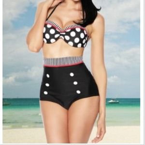 High Waisted Polka Dot Bikini