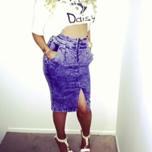 🌻High wasted jean pin skirt 🌻