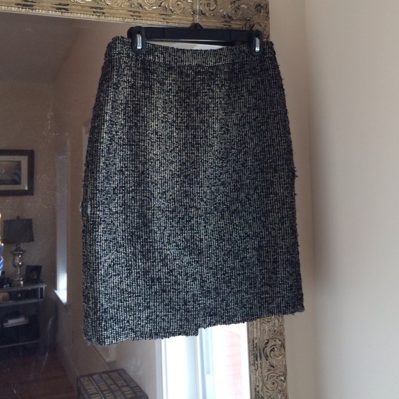 J. Crew pencil skirt in black, white & gold size 2