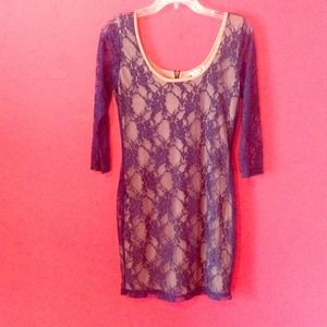 Sexy blue lace dress